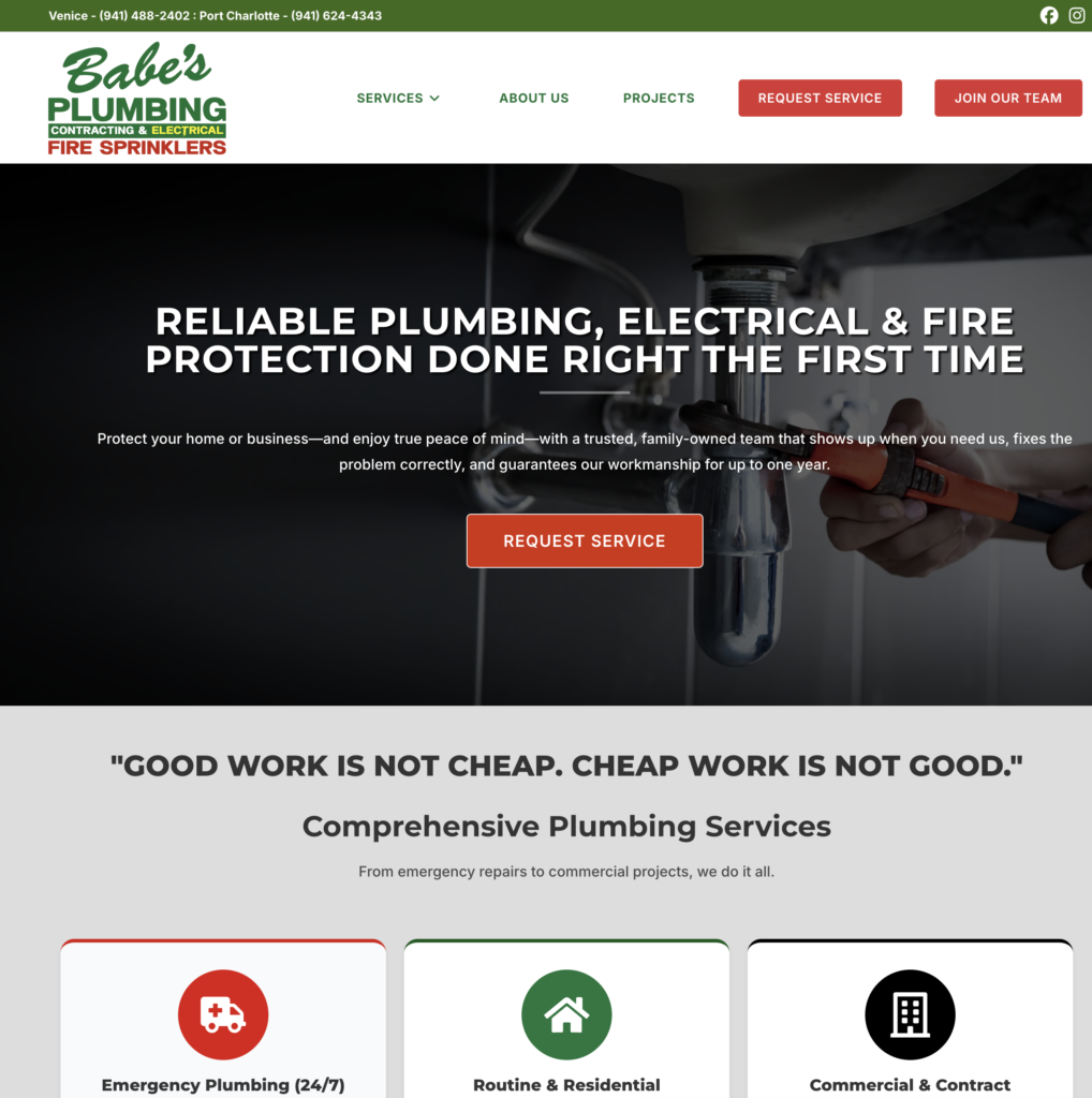 babes plumbing website