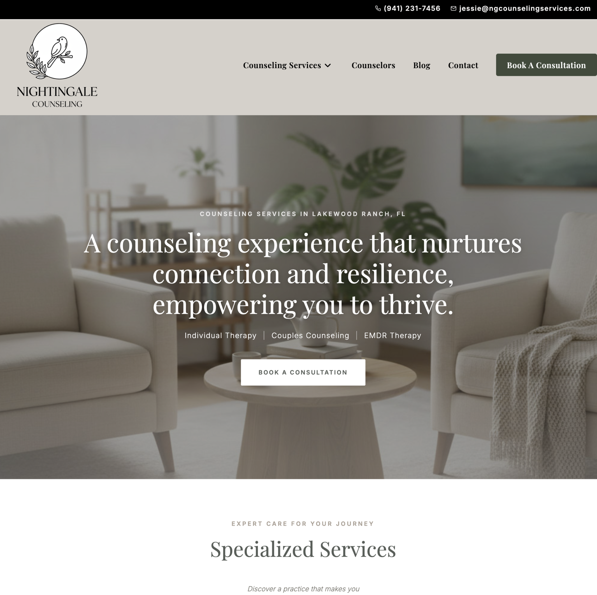 Nightingale homepage screenshot