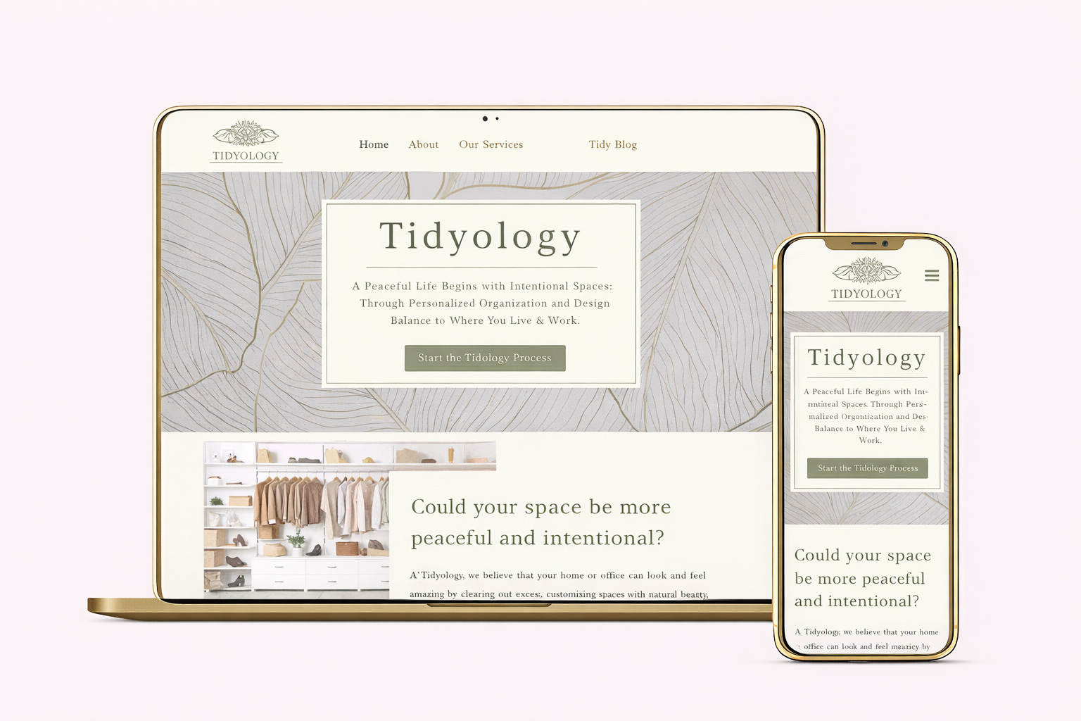 Responsive website design displayed on laptop and mobile device mockup for Tidyology in North Port, showcasing modern, user-friendly web design and mobile optimization.